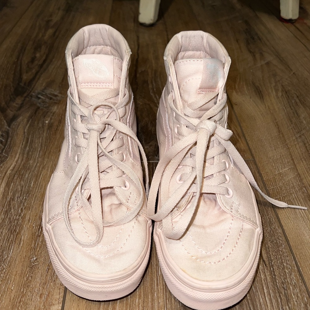 pastel pink high rise vans